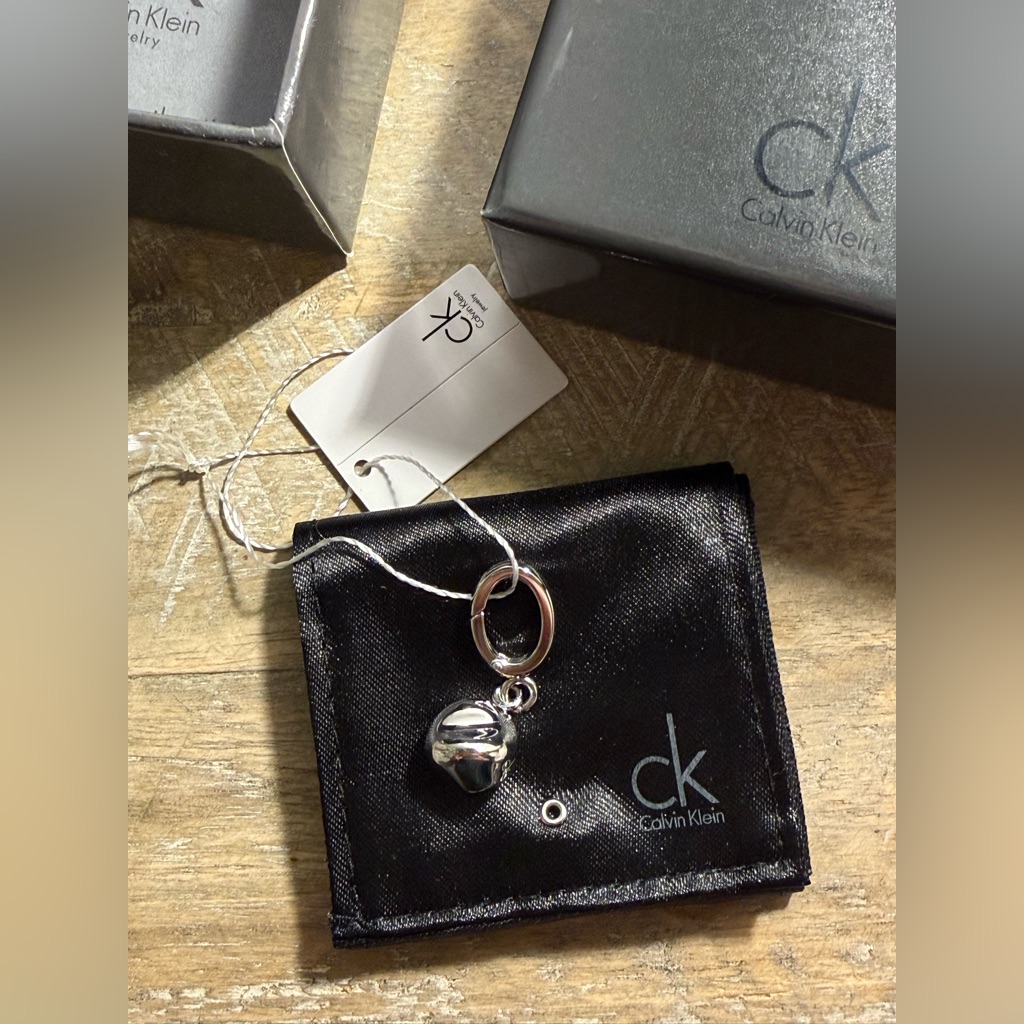 Nwt In Box Calvin Klein Silver Tone Pendant 65$